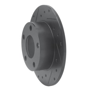 Audi A6 Quattro Brake Rotor (1) - Rear Left - R1 Concepts - Drilled & Slotted - Black - `98-`01